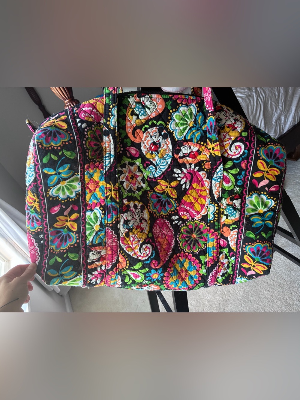 Vera Bradley Disney Parks Mickey Minnie Large Duffel Bag Floral